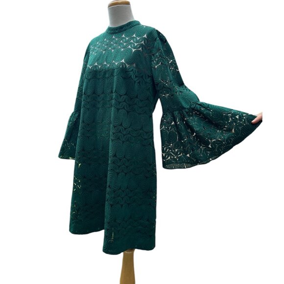 Trina Turk Palm Colony Dress Green Floral Lace Cocktail Party Dinner Nwot 2XL - Picture 3 of 13